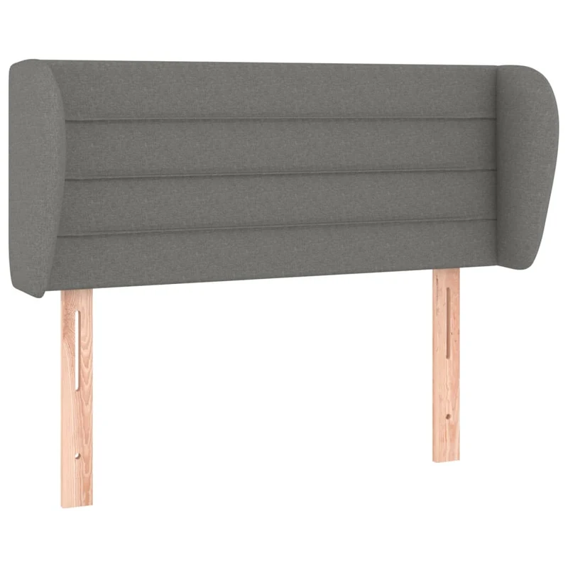 Tête de lit accessoire couchage chambre à coucher meuble avec rebord latéral 93 x 23 x 78/88 cm tissu gris foncé TDL0204848