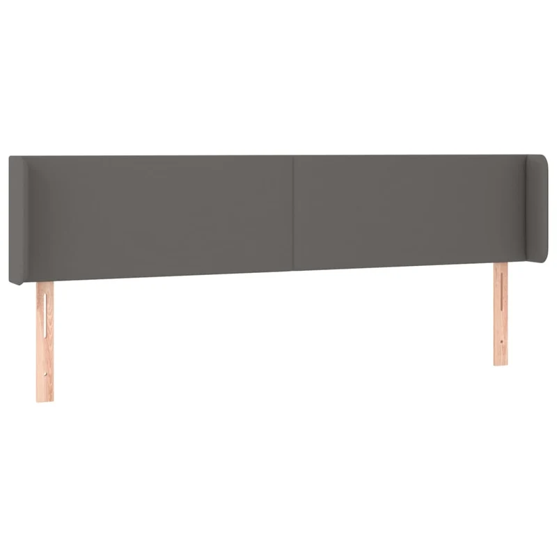 Tête de lit accessoire couchage chambre à coucher meuble avec rebord latéral 183 x 16 x 78/88 cm synthétique gris TDL0205350