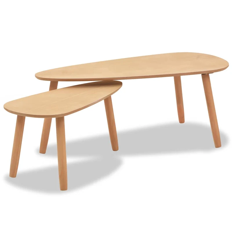 Ensemble de deux tables basses en bois de pin massif et MDF DEC031261