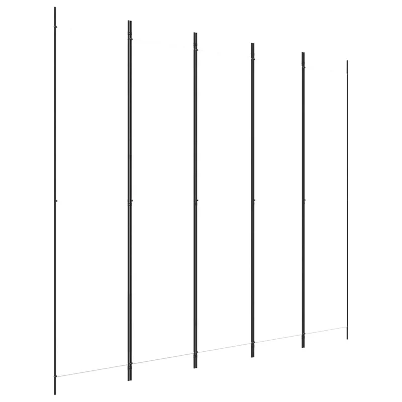 Paravent séparateur de pièce cloison 5 panneaux 250 x 220 cm tissu blanc et fer DEC030948