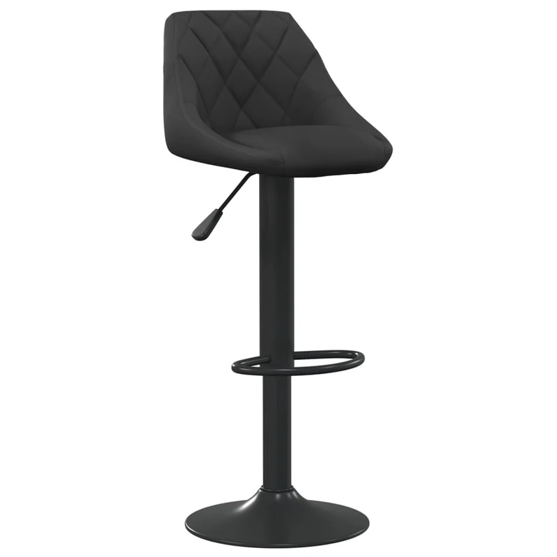 Tabouret de bar x1 chaise haute en velours et acier noir DEC029530