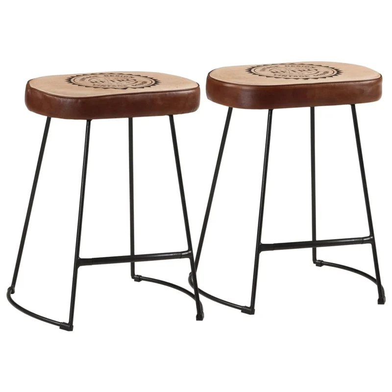 Lot de 2 tabourets design étro hauteur 53 cm cadre en métal avec revêtement en PVC et toile DEC029767