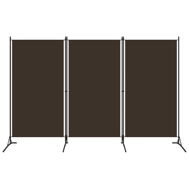 Séparateur de pièce cloison 3 panneaux 260 x 180 cm en tissu marron et fer DEC030777