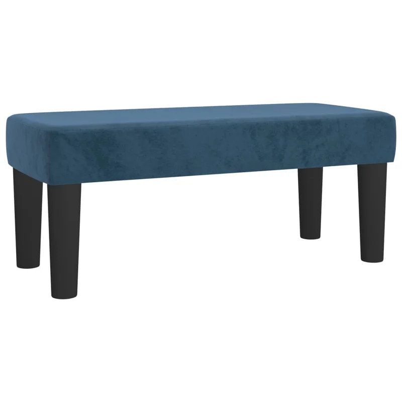 Banquette banc bout de lit 70 x 30 x 30 cm en velours bleu DEC024667