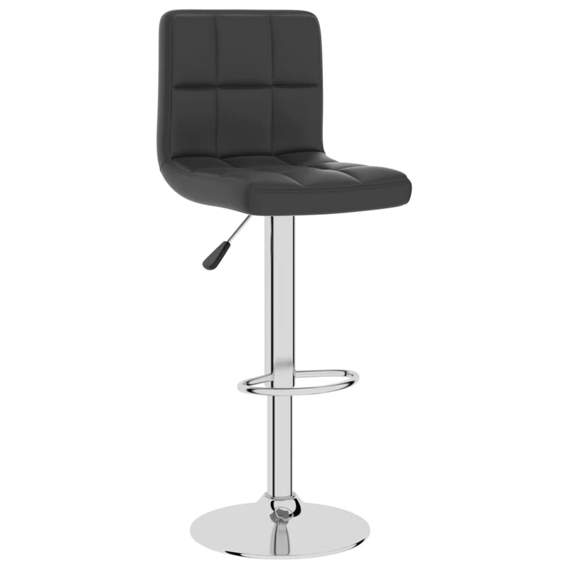 Tabouret de bar x1 chaise haute en PVC noir cadre en acier DEC029519