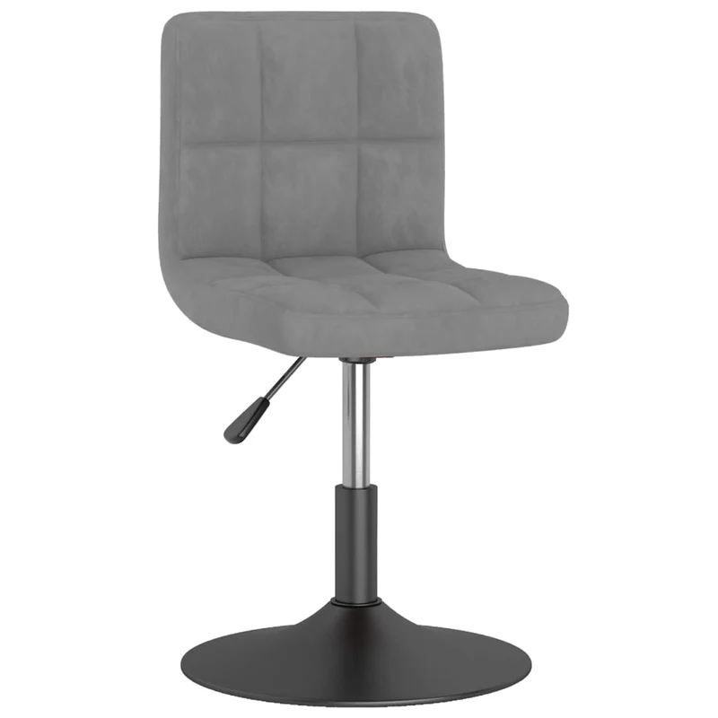 Tabouret de bar x1 chaise haute pivotant en velours gris clair cadre en acier DEC029542