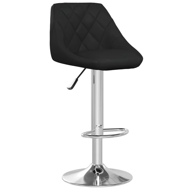 Tabouret de bar x1 chaise haute coutures losange en PVC noir DEC029524