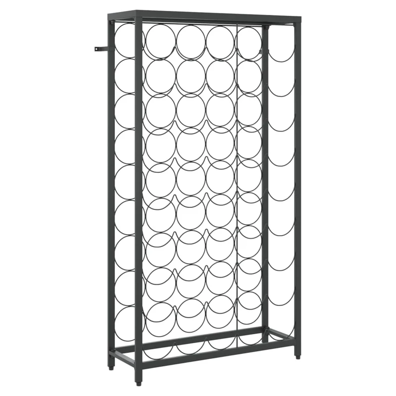 Casier range bouteilles étagère de rangement vin de 45 bouteilles 54 x 18 x 100cm fer forgé noir DEC024279