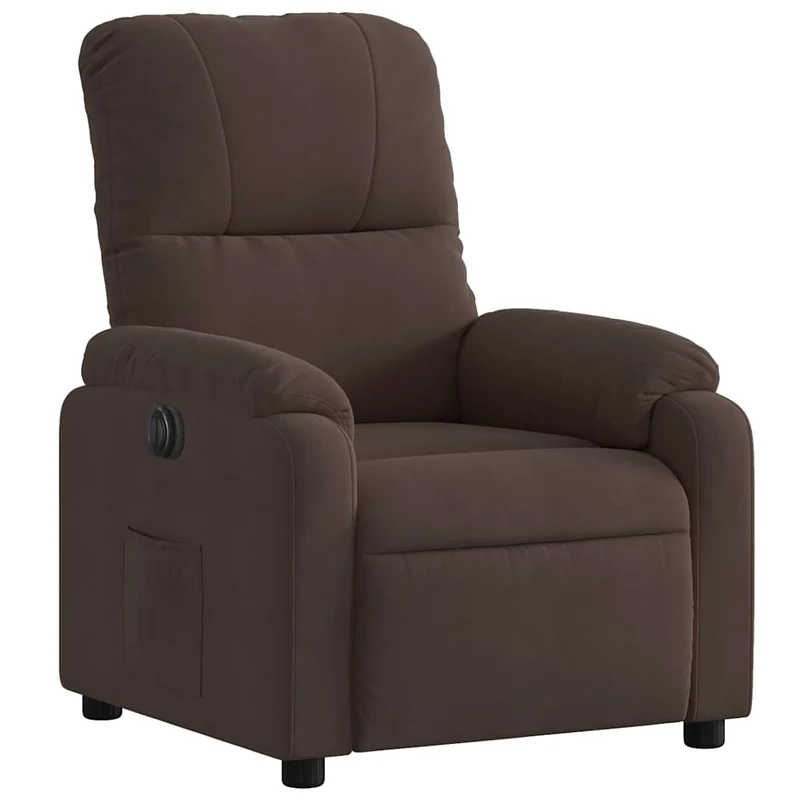 Fauteuil relax TV fonction de levage électrique très confortable en tissu microfibre marron DEC028456