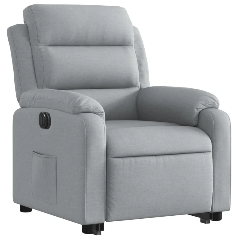 Fauteuil relax TV fonction de levage électrique très confortable en tissu gris clair DEC028320