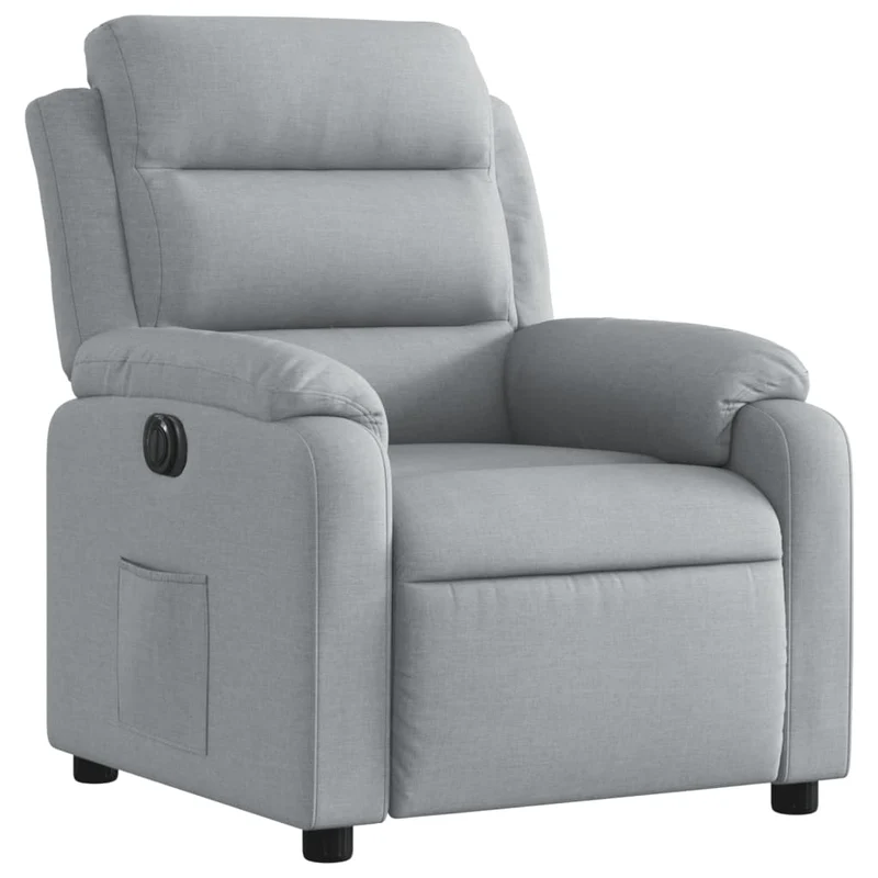Fauteuil relax TV fonction d'inclinaison électrique très confortable en tissu gris clair DEC028310