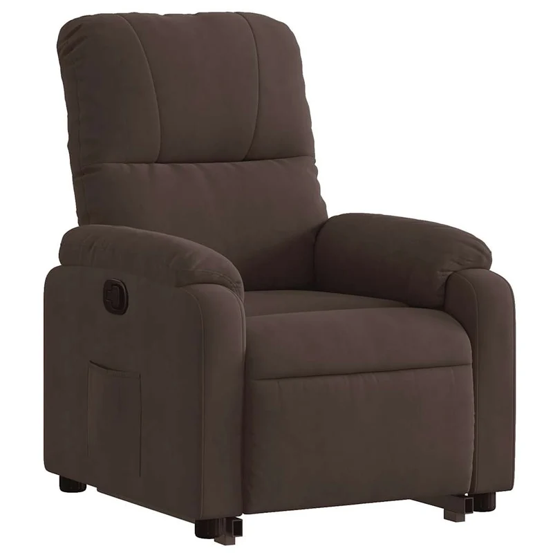 Fauteuil relax TV rembourrage confortable fonction de levage électrique en tissu microfibre marron DEC028061