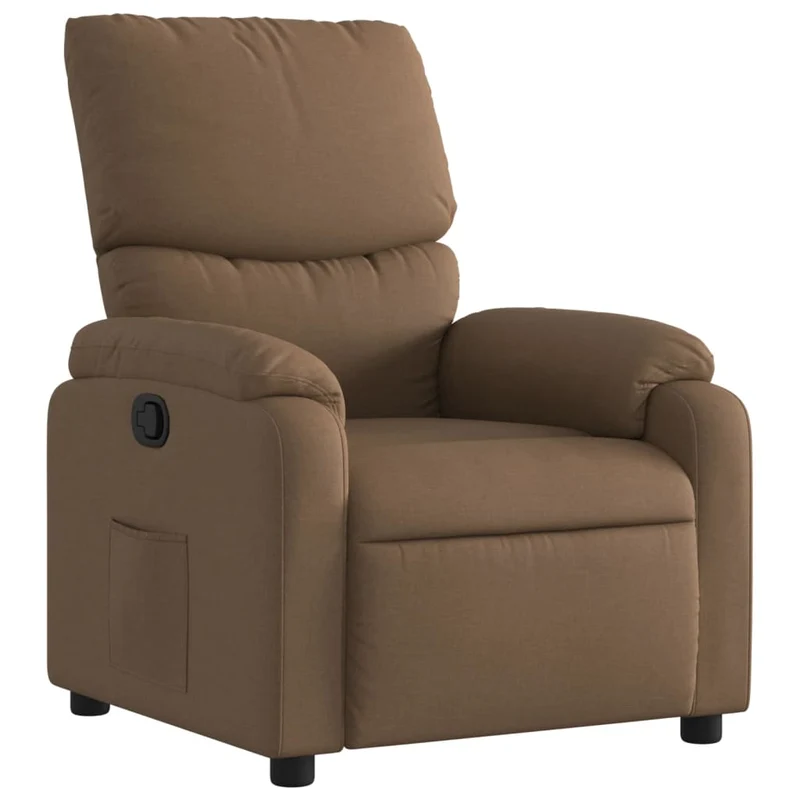 Fauteuil relax TV rembourrage confortable fonction d'inclinaison manuelle en tissu marron DEC028054