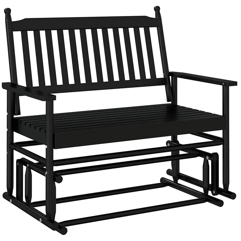 Banc à bascule de jardin 118 x 70 x 104,5 cm en bois de peuplier noir DEC028718