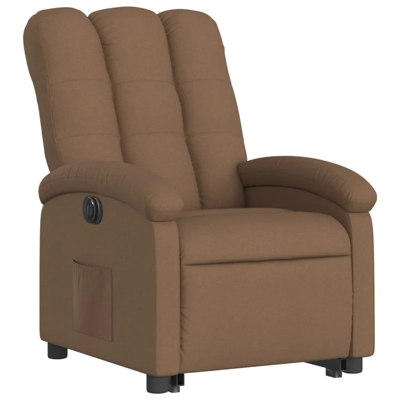 Fauteuil relax TV fonction de levage électrique très confortable en tissu marron DEC028436