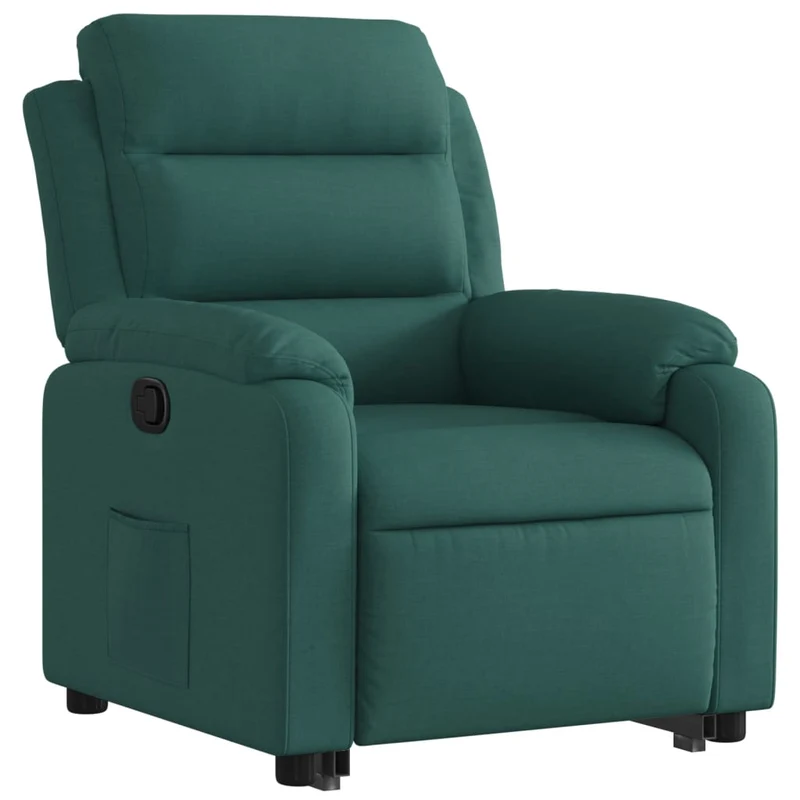 Fauteuil relax TV rembourrage confortable fonction de levage électrique en tissu vert foncé DEC028230