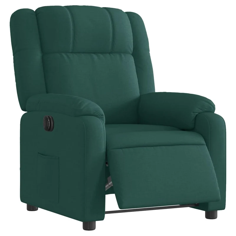 Fauteuil relax TV fonction d'inclinaison électrique très confortable en tissu vert foncé DEC028595