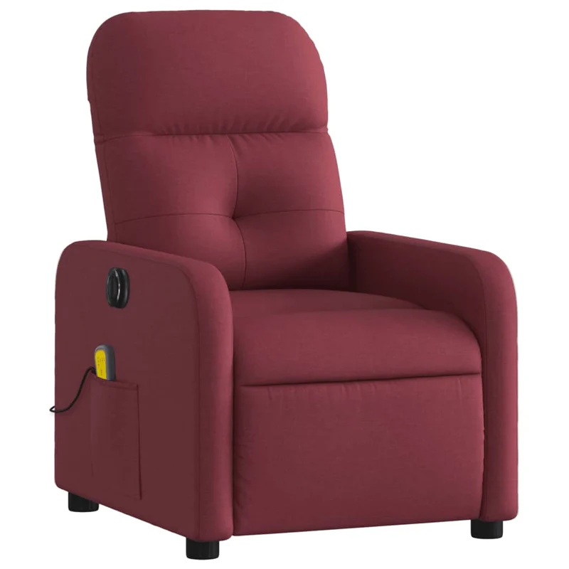 Fauteuil de relaxation TV fonction massage inclinable électrique rouge bordeau x tissu rouge DEC027255