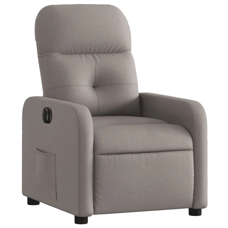 Fauteuil relax TV fonction d'inclinaison électrique très confortable en tissu taupe DEC028576