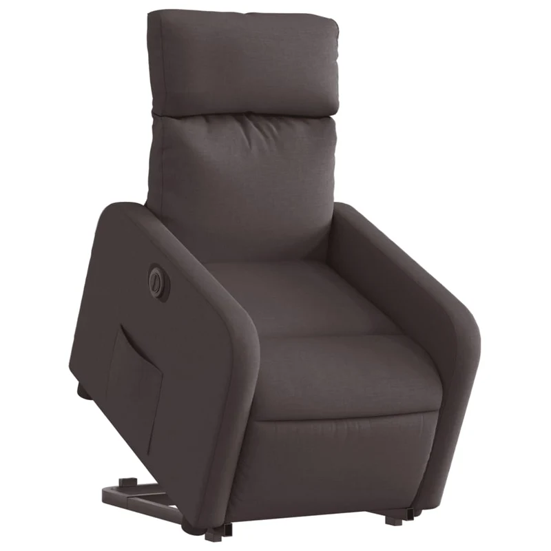 Fauteuil relax TV fonction de levage électrique très confortable en tissu marron foncé DEC028418