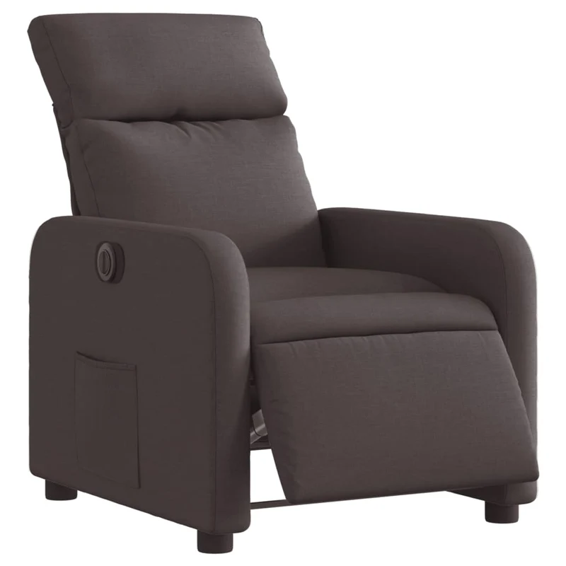 Fauteuil relax TV fonction d'inclinaison électrique très confortable en tissu marron foncé DEC028417