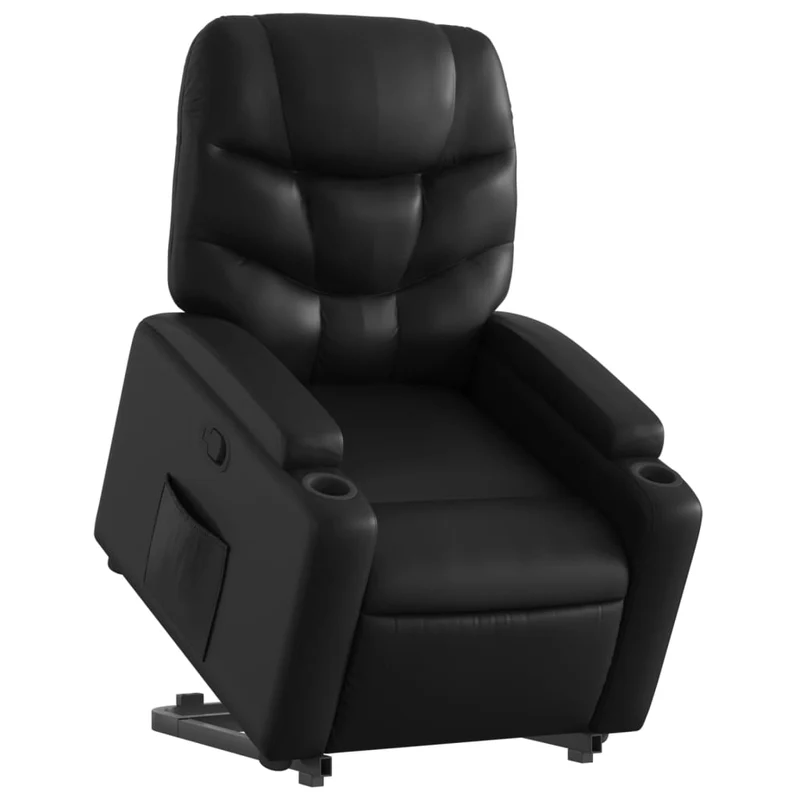 Fauteuil relax TV rembourrage confortable fonction de levage électrique en PVC noir DEC028068