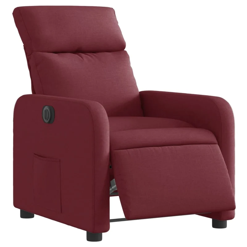 Fauteuil relax TV fonction d'inclinaison électrique très confortable en tissu rouge bordeaux DEC028541