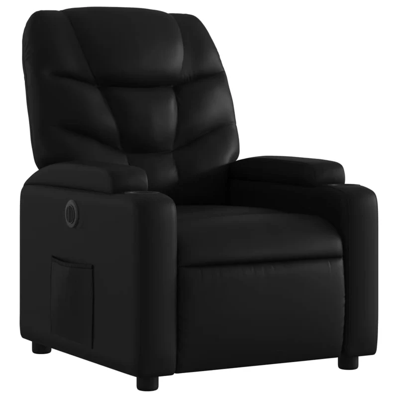 Fauteuil relax TV fonction d'inclinaison électrique très confortable en PVC noir DEC028466