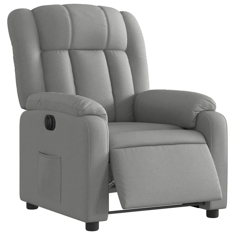 Fauteuil relax TV fonction d'inclinaison électrique très confortable en tissu gris clair DEC028327