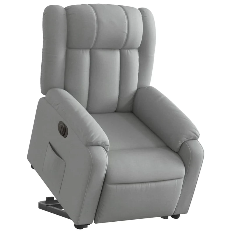 Fauteuil relax TV fonction de levage électrique très confortable en tissu gris clair DEC028321
