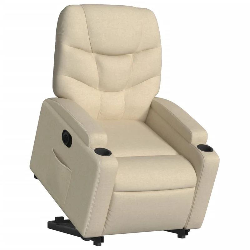 Fauteuil relax TV fonction de levage électrique très confortable en tissu crème DEC028285