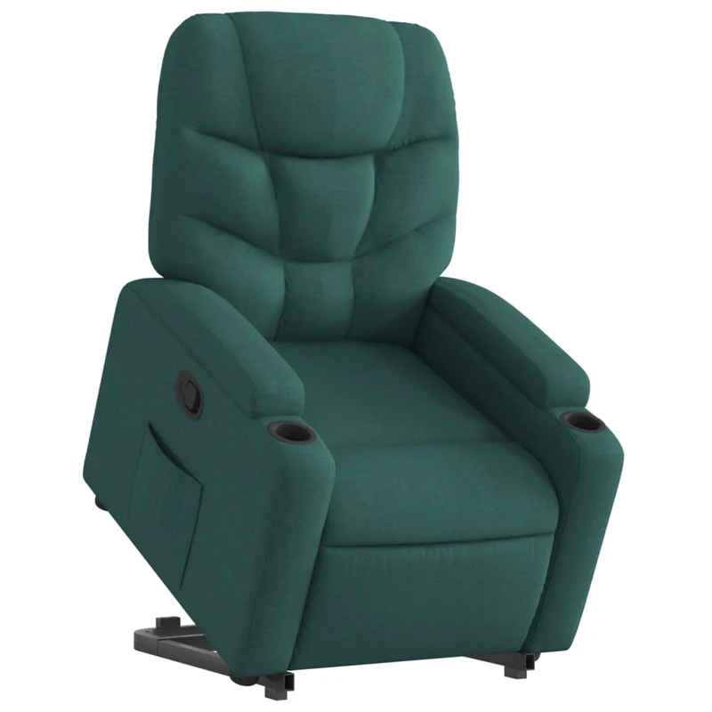 Fauteuil relax TV rembourrage confortable fonction de levage électrique en tissu vert foncé DEC028228