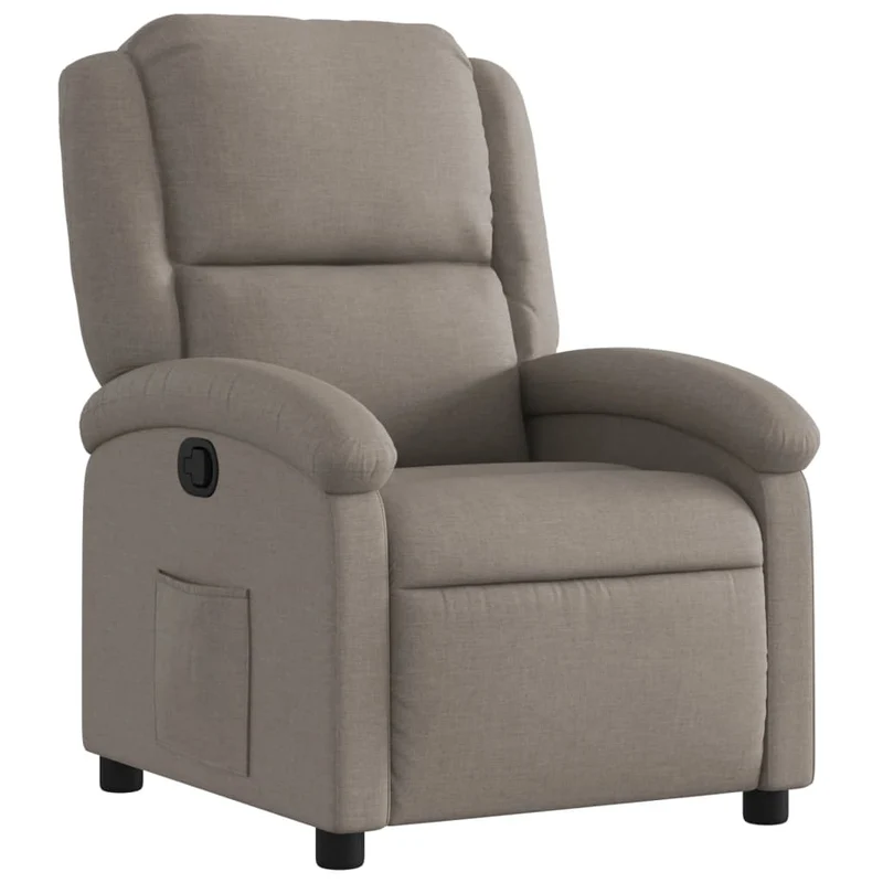 Fauteuil relax TV rembourrage confortable fonction d'inclinaison manuelle en tissu taupe DEC028182