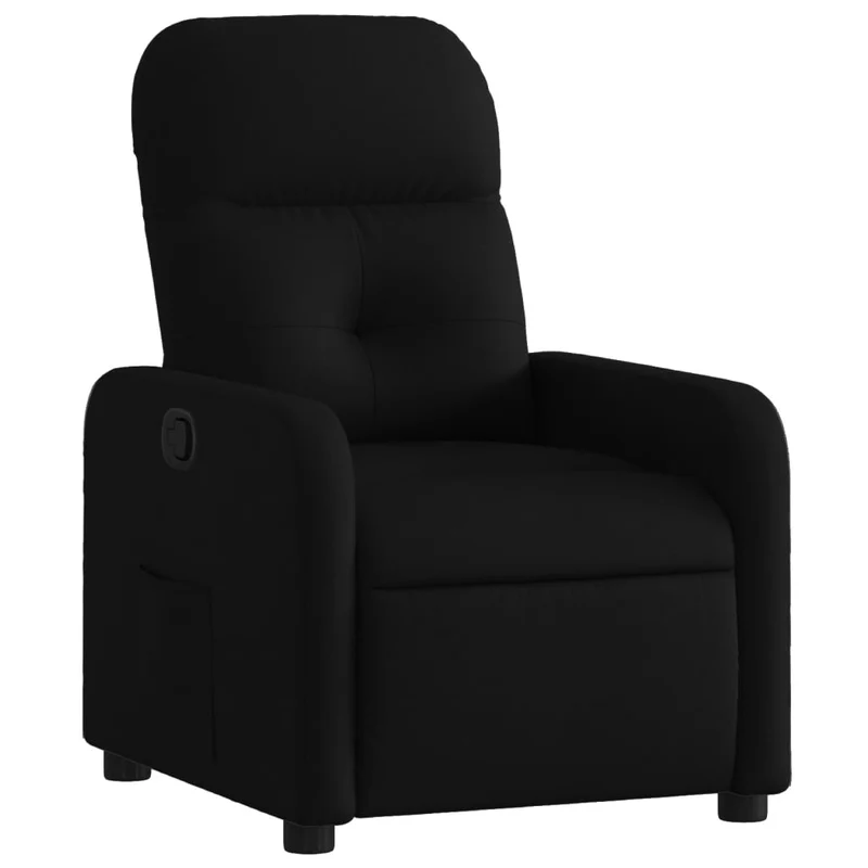Fauteuil relax TV rembourrage confortable fonction d'inclinaison manuelle en tissu noir DEC028097