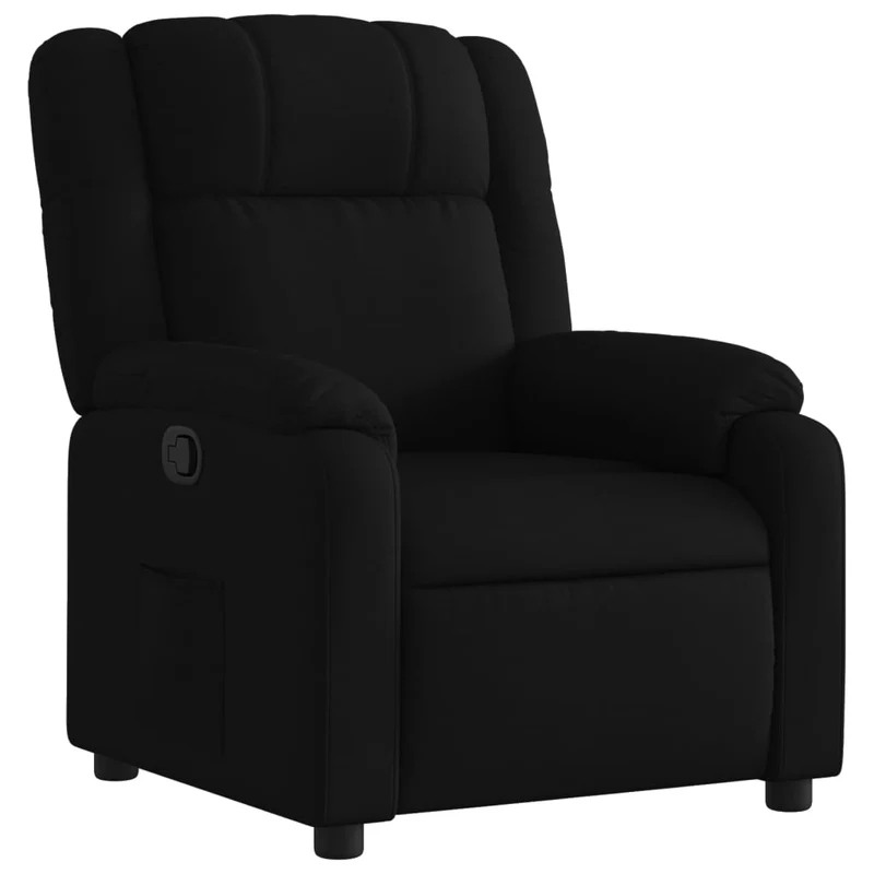 Fauteuil relax TV rembourrage confortable fonction d'inclinaison manuelle en tissu noir DEC028109