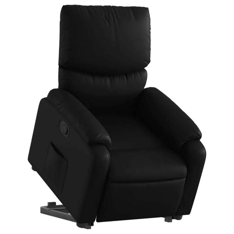 Fauteuil relax TV rembourrage confortable fonction de levage électrique en PVC noir DEC028067