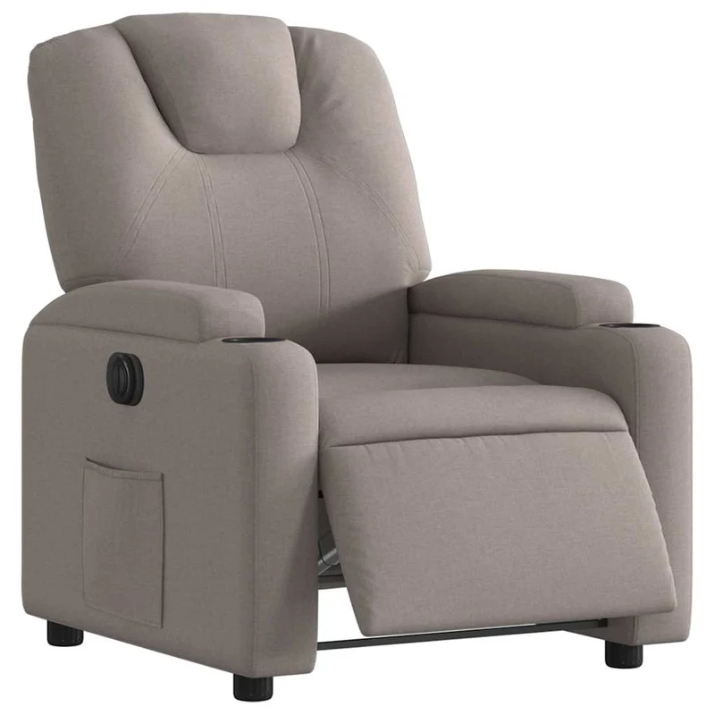 Fauteuil relax TV fonction d'inclinaison électrique très confortable en tissu taupe DEC028584