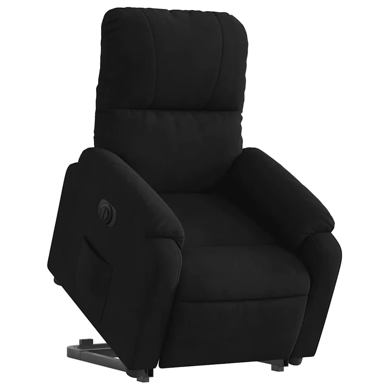 Fauteuil relax TV fonction de levage électrique très confortable en tissu microfibre noir DEC028512
