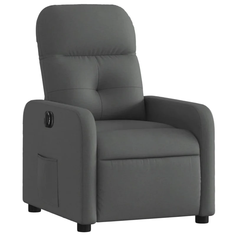 Fauteuil relax TV fonction d'inclinaison électrique très confortable en tissu gris foncé DEC028348