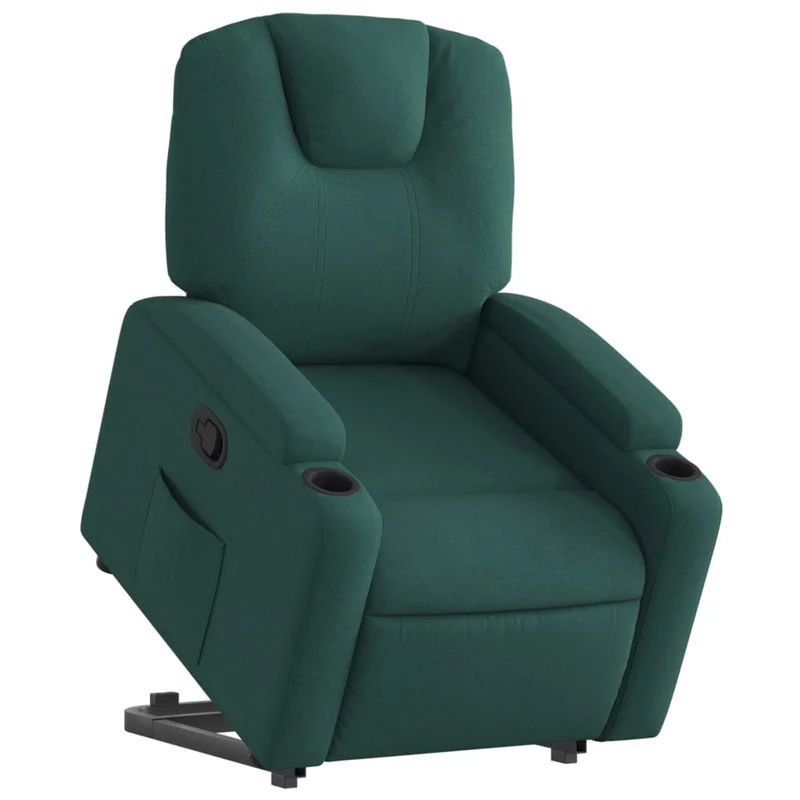 Fauteuil relax TV rembourrage confortable fonction de levage électrique en tissu vert foncé DEC028222