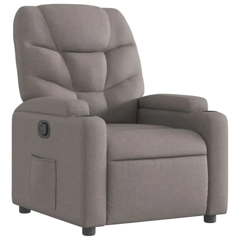 Fauteuil relax TV rembourrage confortable fonction d'inclinaison manuelle en tissu taupe DEC028187