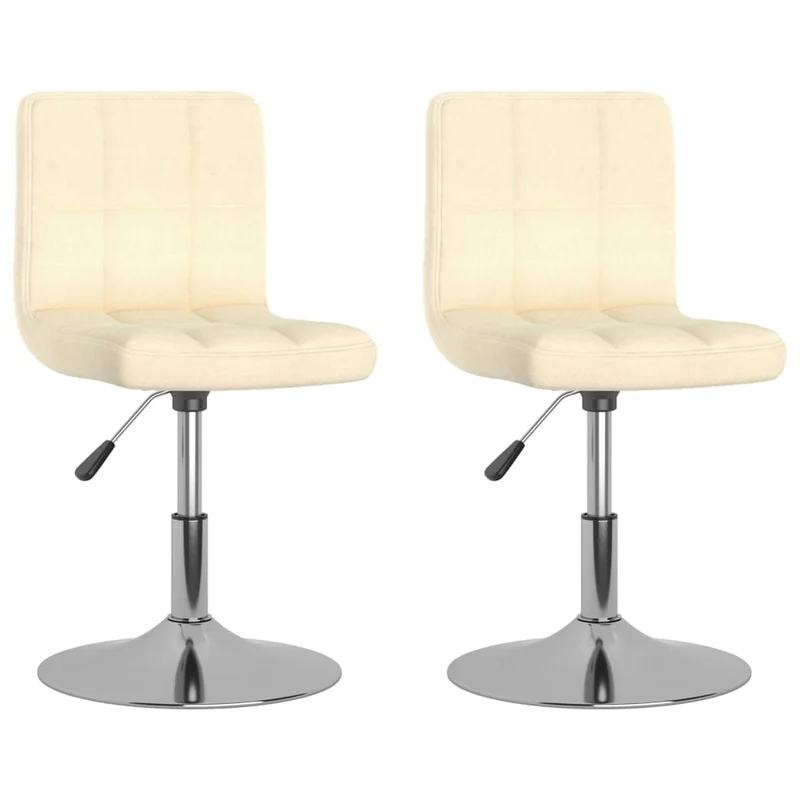 Lot de 2 chaises de salle à manger siège pivotant hauteur réglable en tissu crème DEC025216