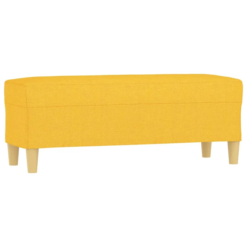 Banquette multifonctionnelle banc d'entrée bout de lit 100 x 35 x 41 cm tissu jaune DEC024675