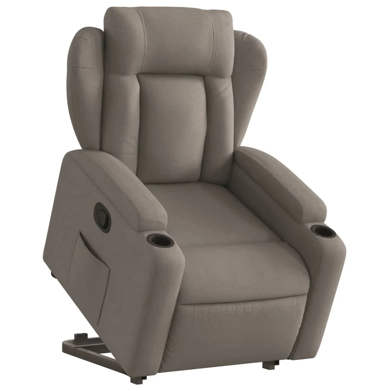 Fauteuil relax TV rembourrage confortable fonction de levage électrique en tissu taupe DEC028185