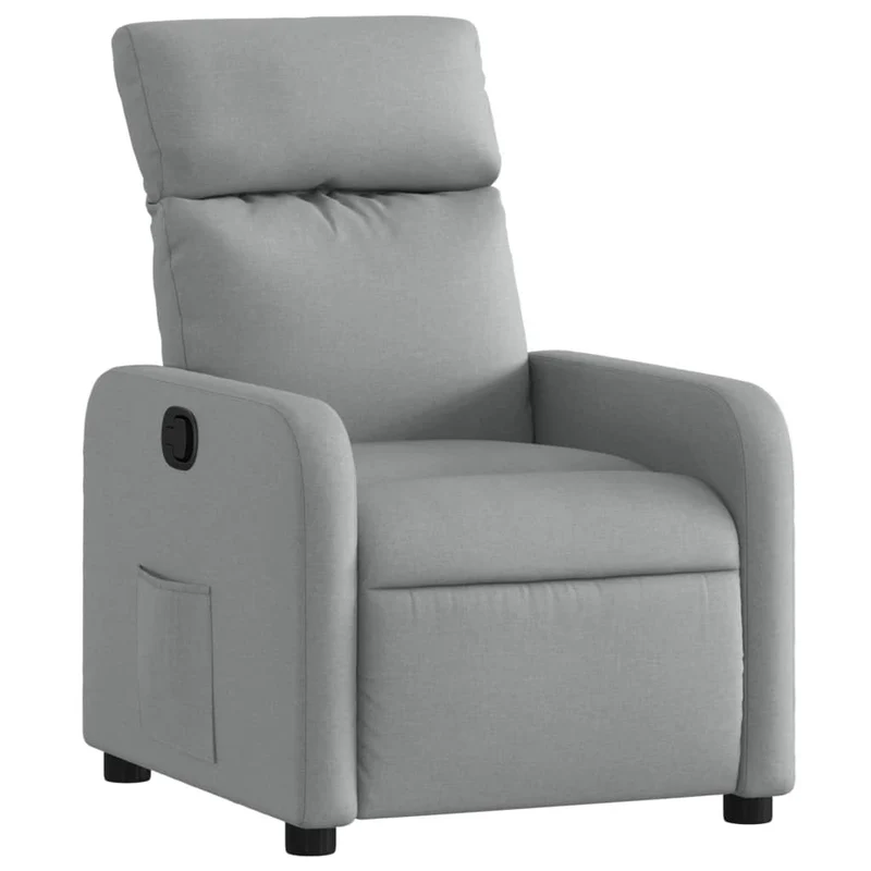 Fauteuil relax TV rembourrage confortable fonction d'inclinaison manuelle en tissu gris clair DEC027890