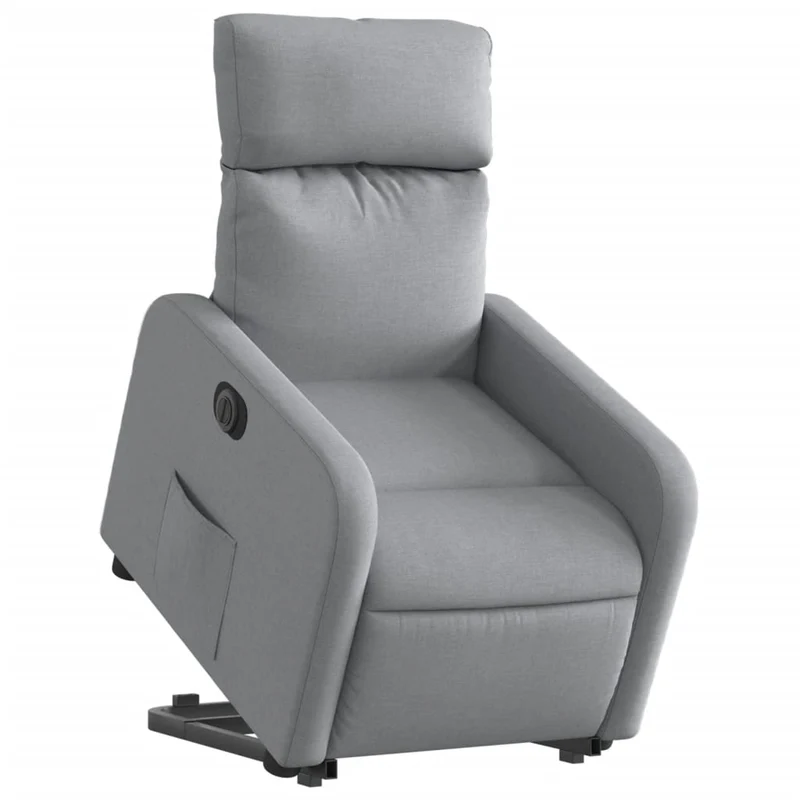Fauteuil relax TV fonction de levage électrique très confortable en tissu gris clair DEC028322