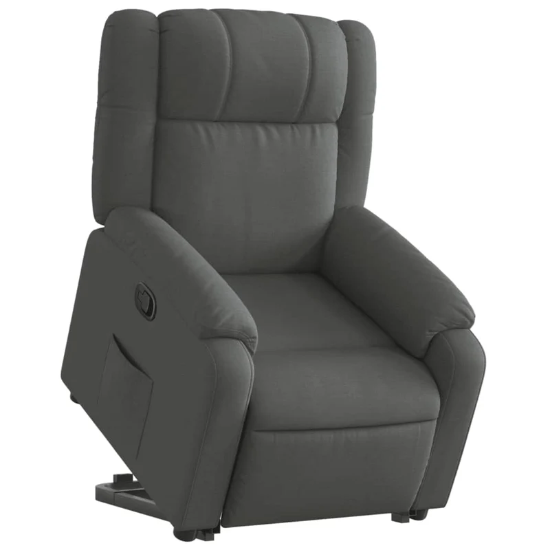 Fauteuil relax TV rembourrage confortable fonction de levage électrique en tissu gris foncé DEC027932
