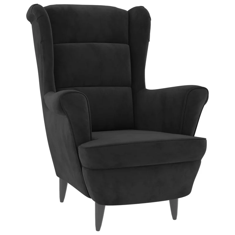 Fauteuil lounge design et moderne extra confort en velours noir DEC028660