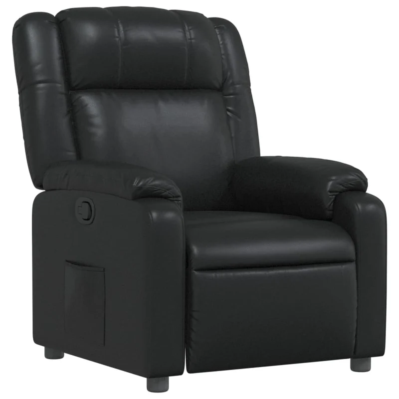 Fauteuil relax TV rembourrage confortable fonction d'inclinaison manuelle en PVC noir DEC028074