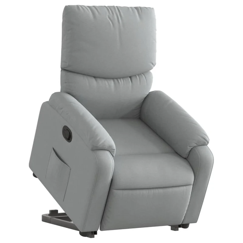 Fauteuil relax TV rembourrage confortable fonction de levage électrique en tissu gris clair DEC027900